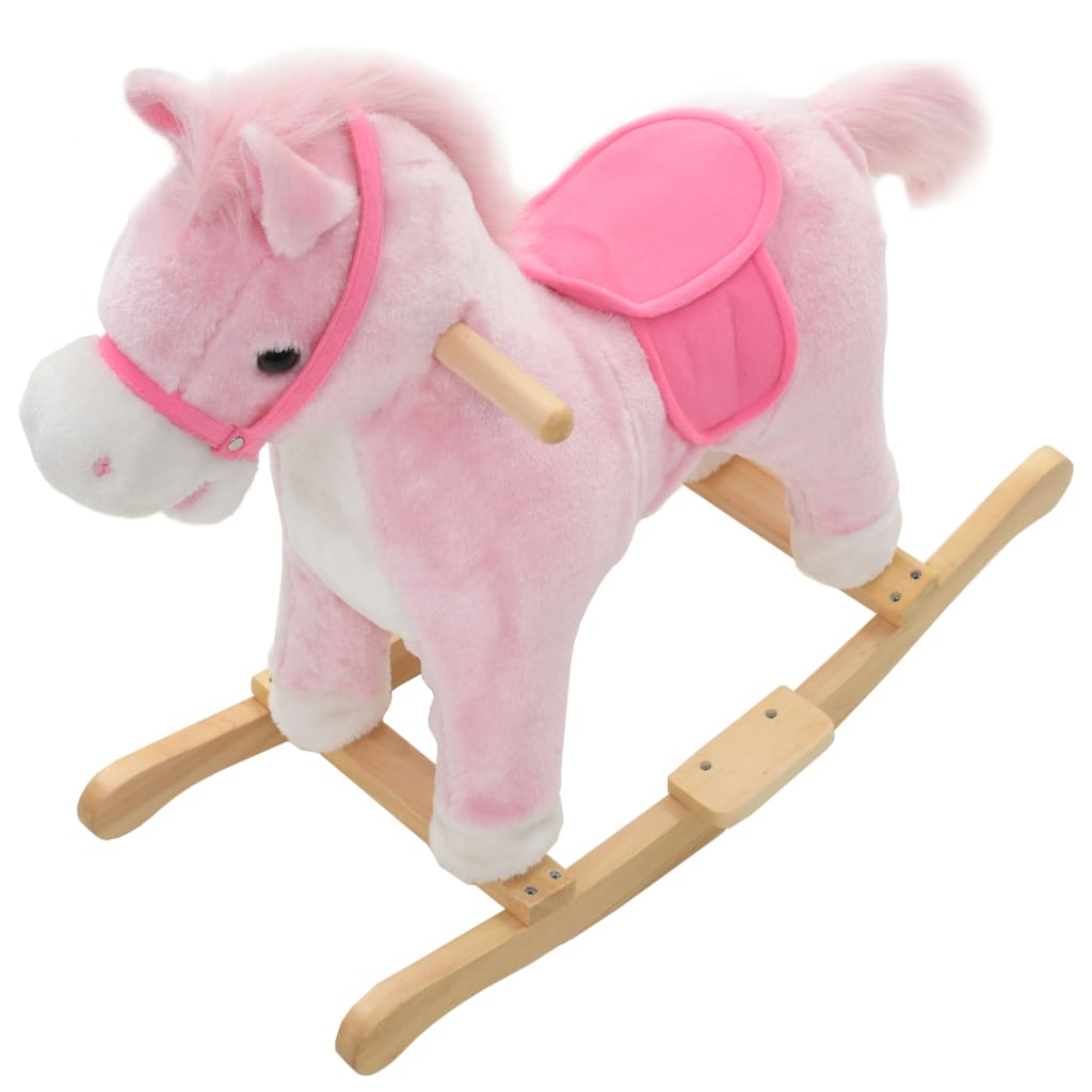 Hobbeldier Paard 65X32X58 Cm Pluche Roze