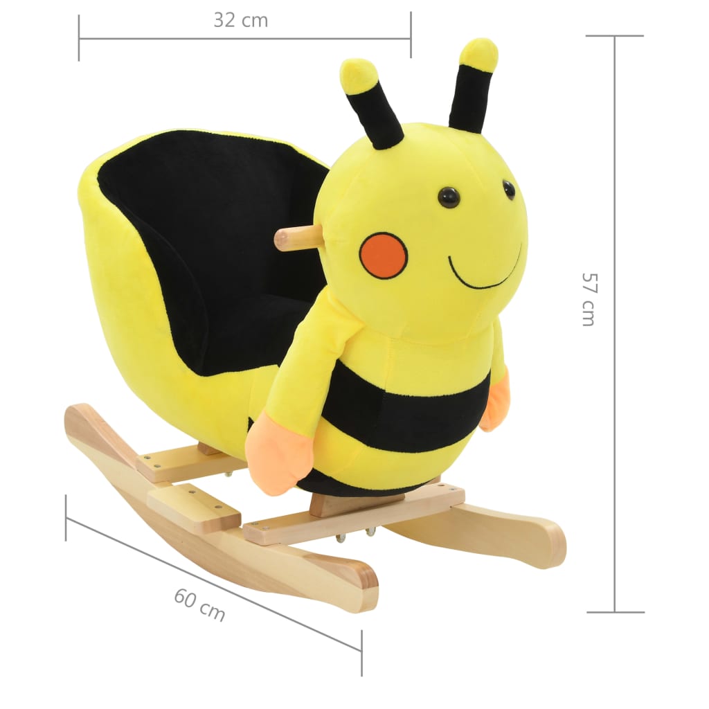Hobbeldier Hommel Met Rugleuning 60X32X57 Cm Pluche Geel