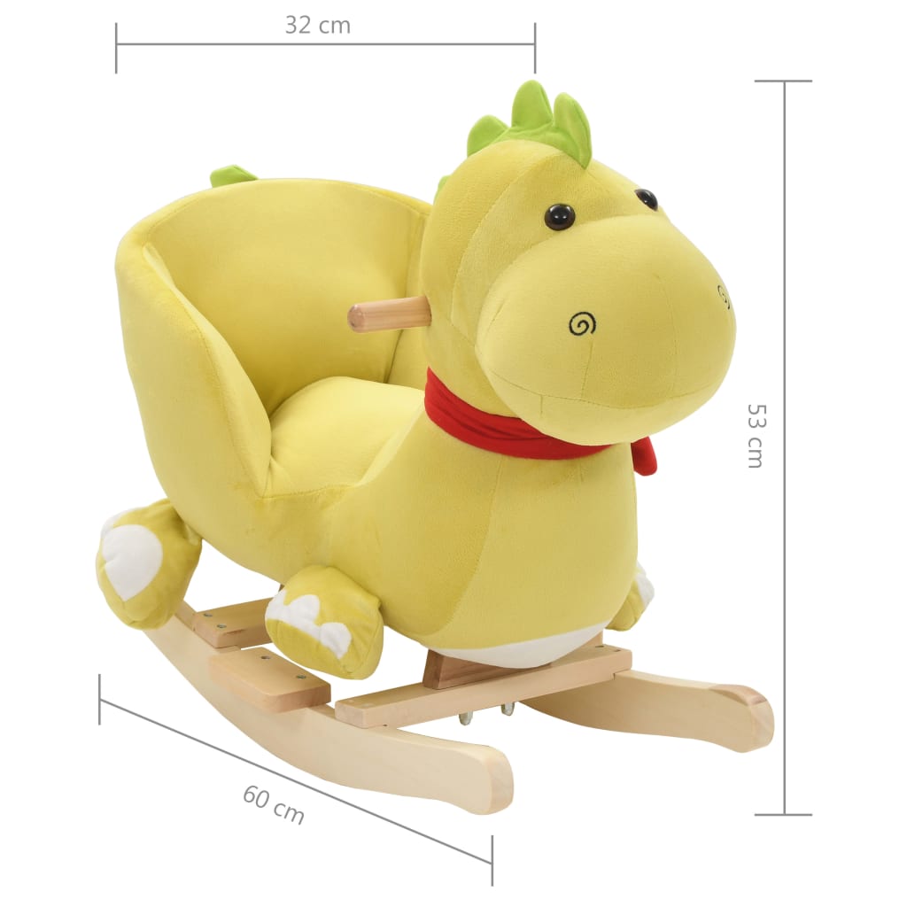Hobbeldier Draak Met Rugleuning 60X32X53 Cm Pluche Limegroen