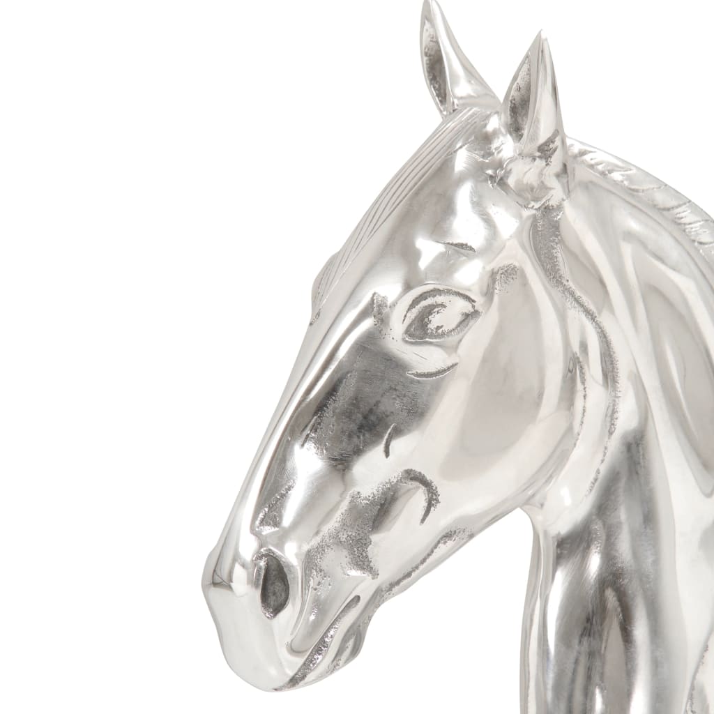Schaakpaard Beeld 54 Cm Massief Aluminium Zilver