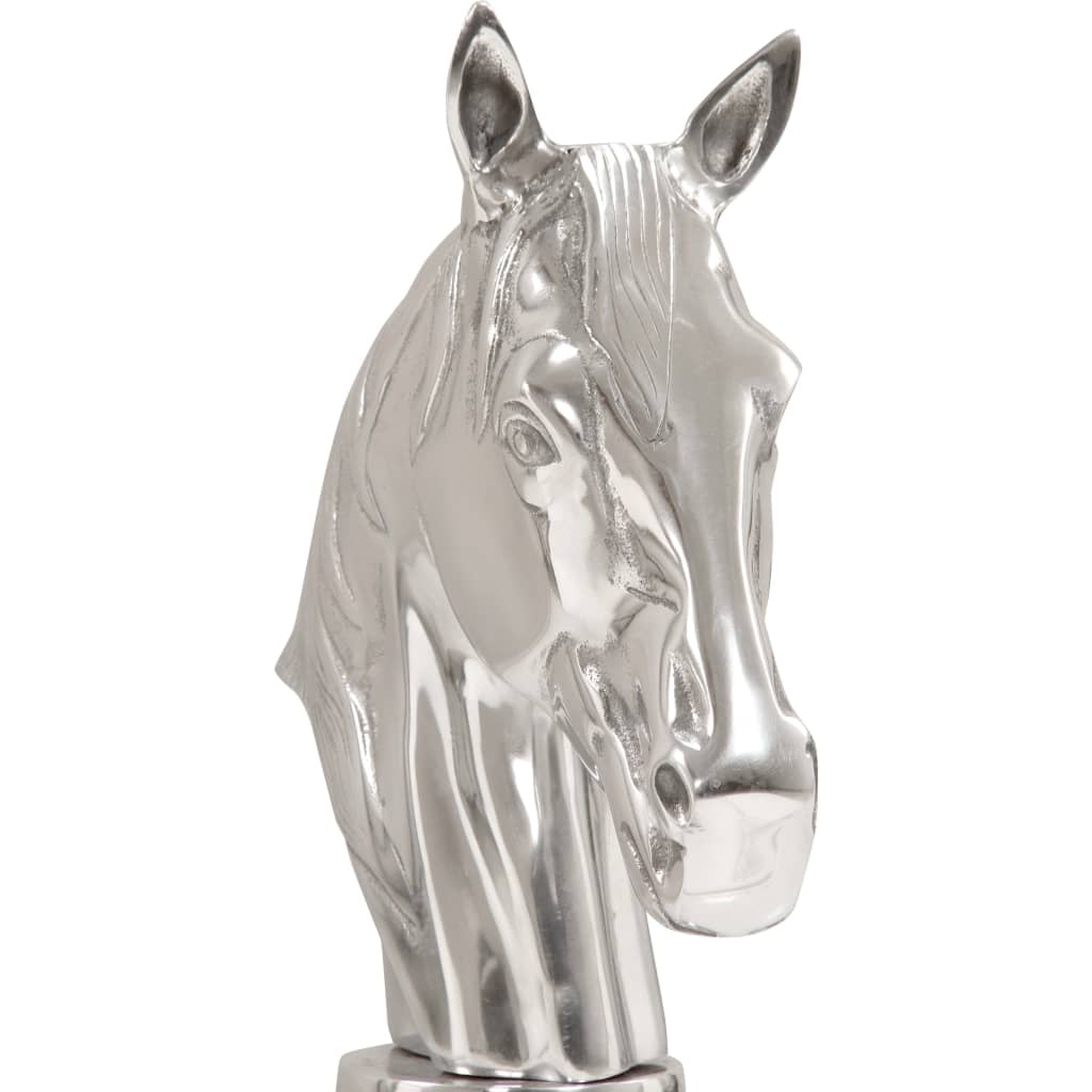Schaakpaard Beeld 54 Cm Massief Aluminium Zilver