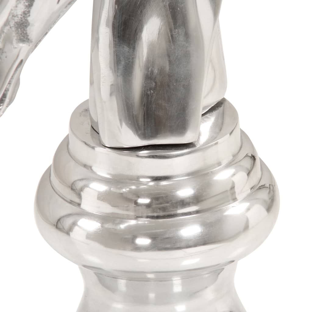 Schaakpaard Beeld 54 Cm Massief Aluminium Zilver