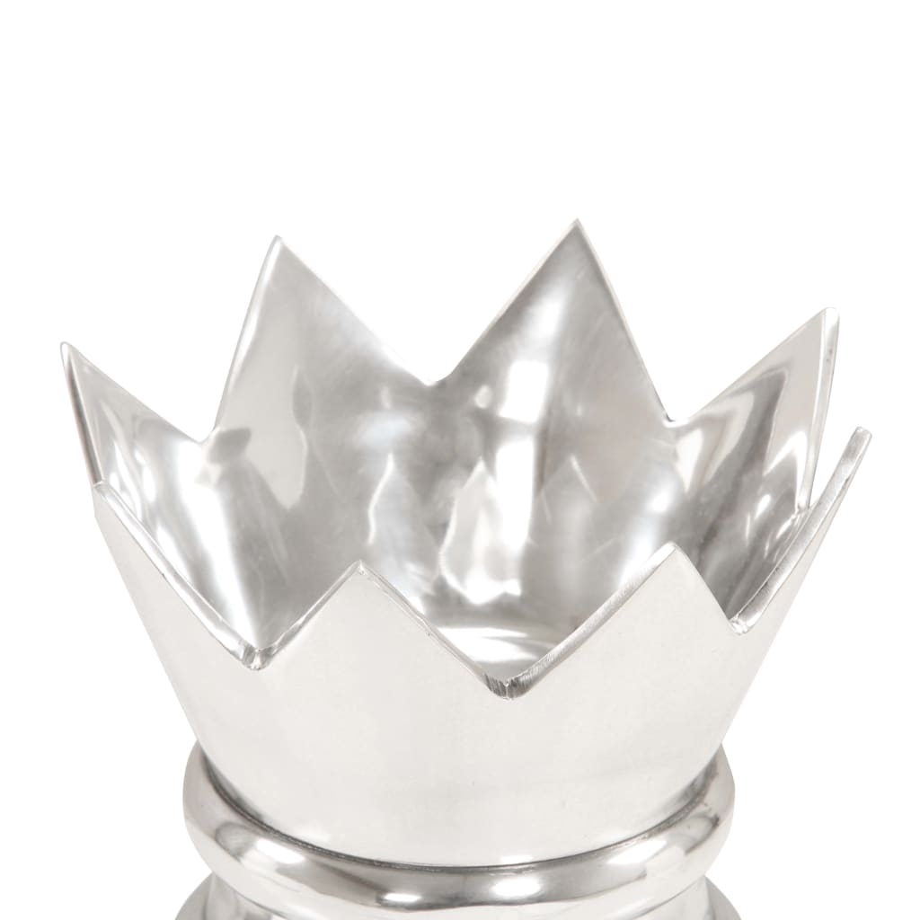 Schaakkoningin Beeld 58 Cm Massief Aluminium Zilver