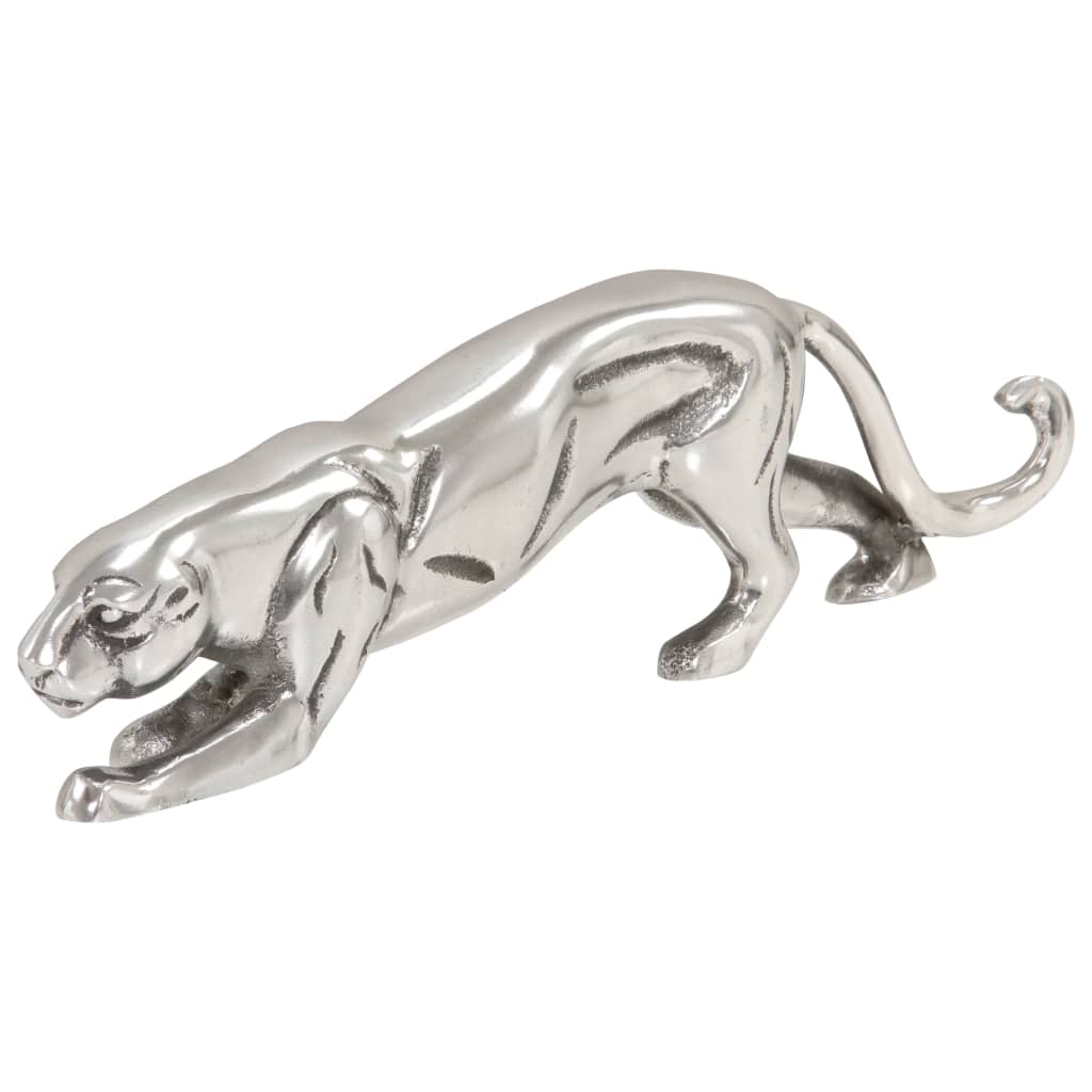 Panter Beeld 40X5X11 Cm Massief Aluminium Zilver