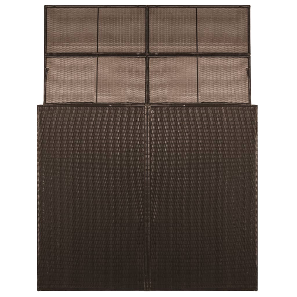 Containerberging Dubbel 153X78X120 Cm Poly Rattan Bruin