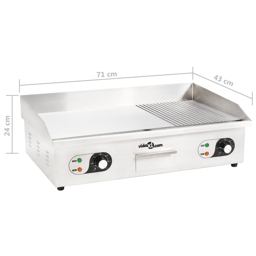 Bakplaat Elektrisch 4400 W 71X43X24 Cm Roestvrij Staal