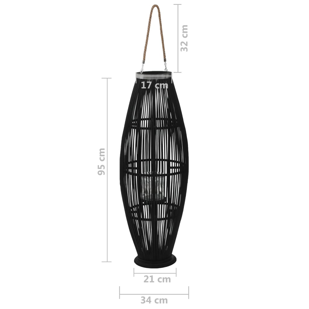 Lantaarnhouder Hangend 95 Cm Bamboe Zwart