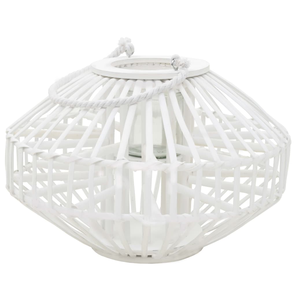 Lantaarnhouder Hangend Wicker Wit