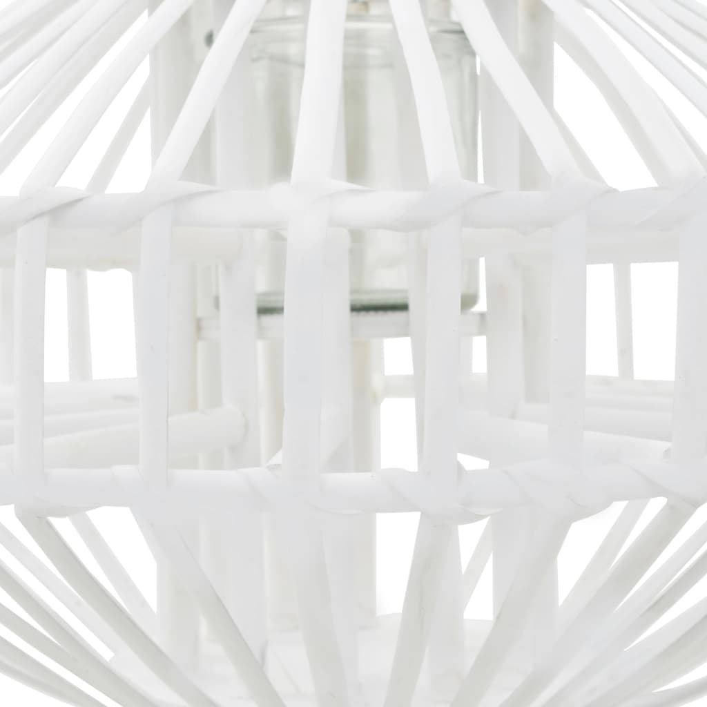 Lantaarnhouder Hangend Wicker Wit