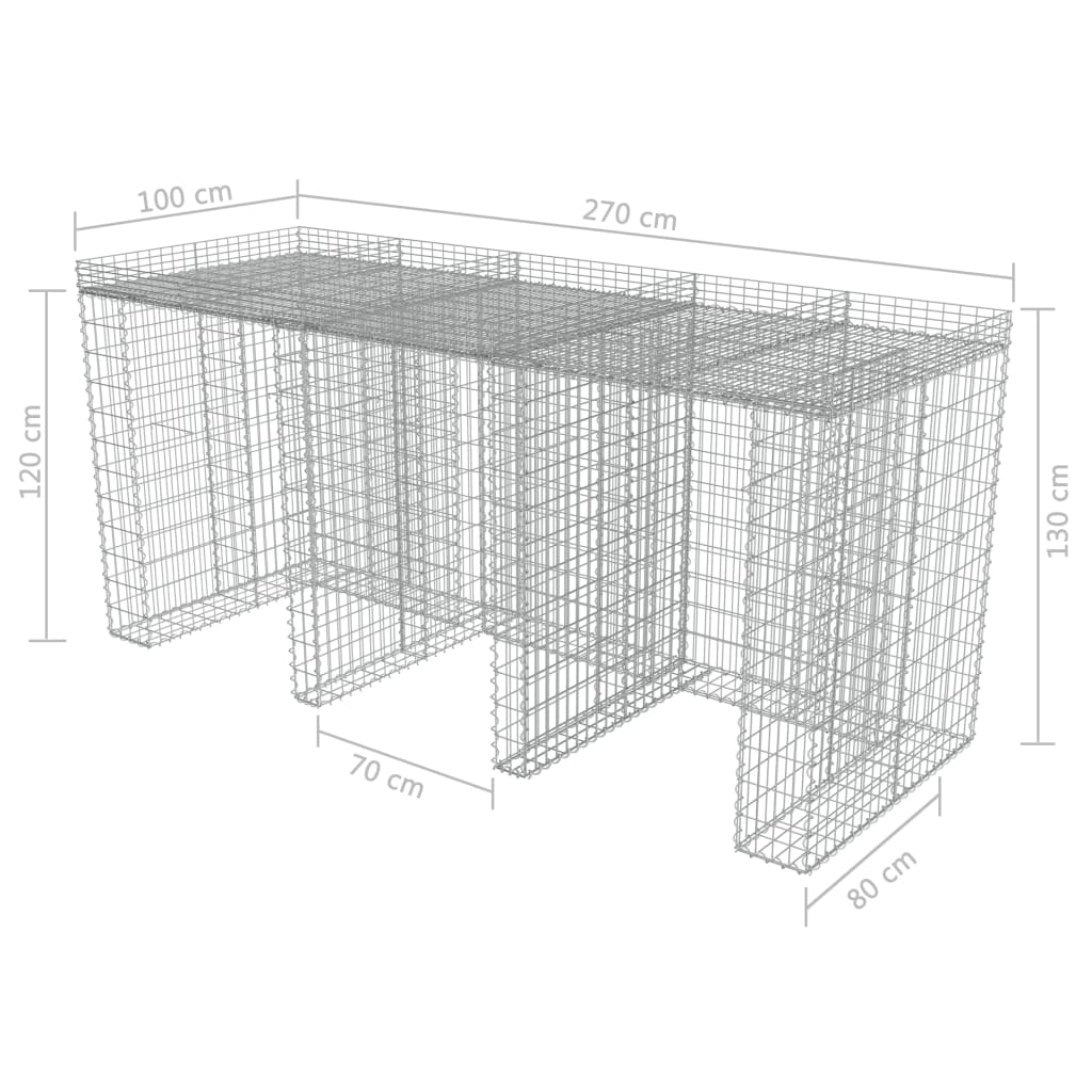 Schanskorfmuur Container 270X100X130 Cm Gegalvaniseerd Staal