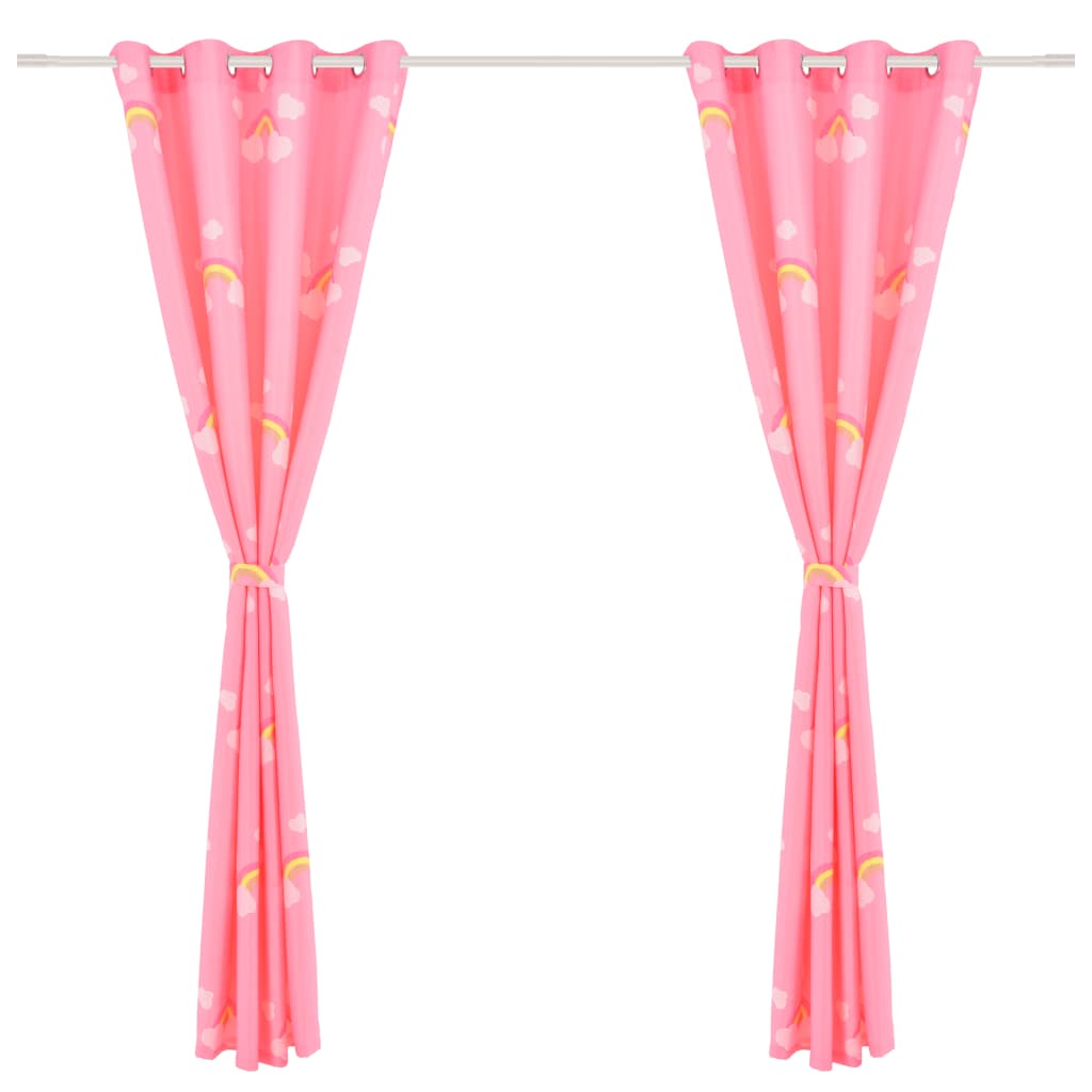 Kindergordijnen Verduisterend 140X240 Cm Regenboog Roze 2 St