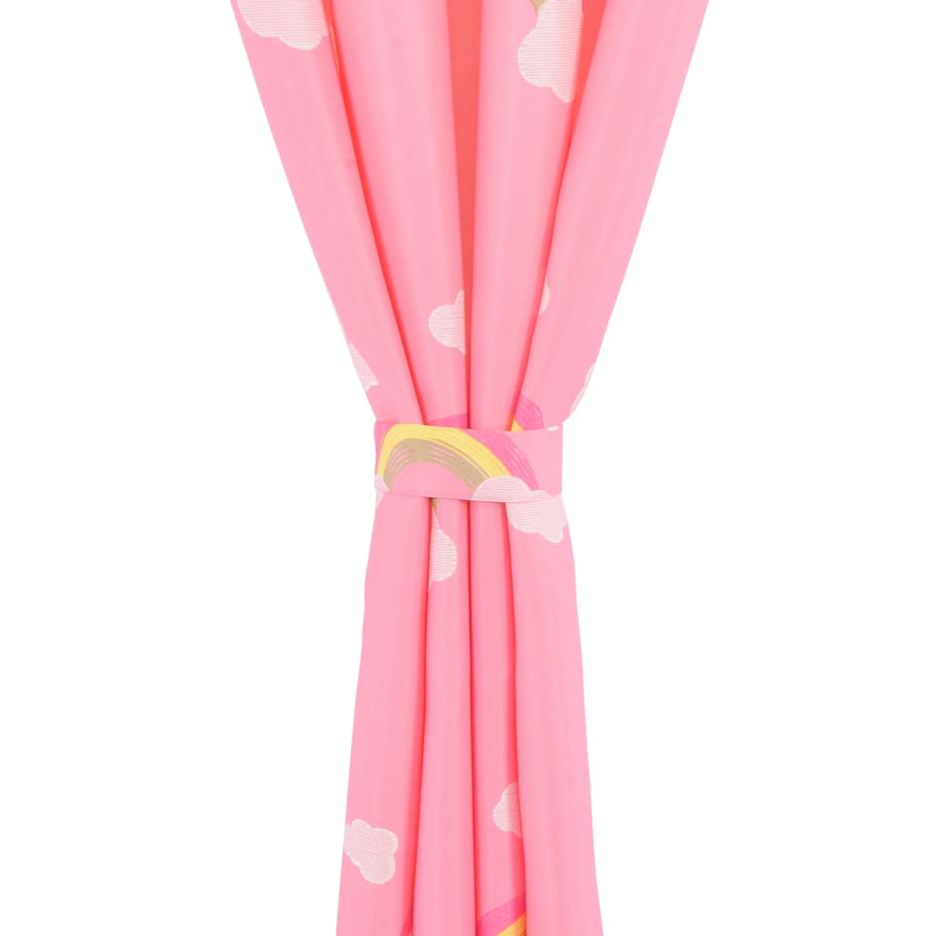 Kindergordijnen Verduisterend 140X240 Cm Regenboog Roze 2 St