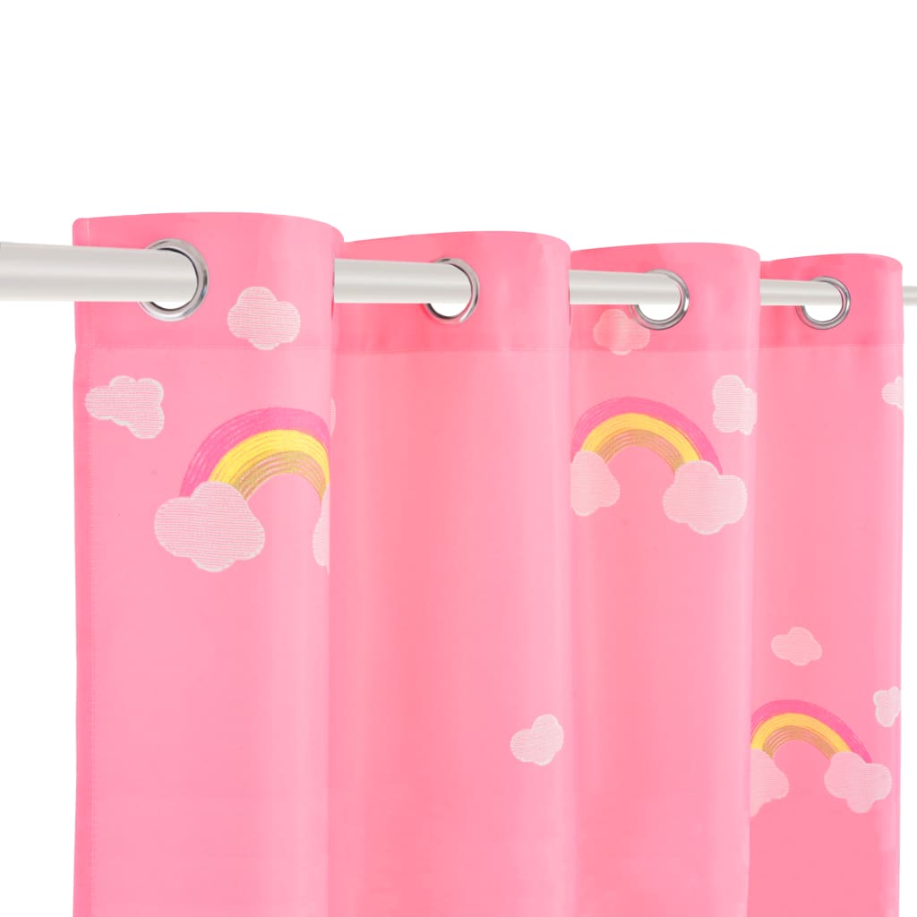 Kindergordijnen Verduisterend 140X240 Cm Regenboog Roze 2 St