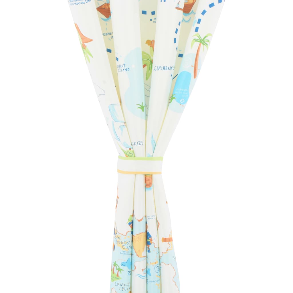 Kindergordijnen Verduisterend 140X240 Cm Wereldreis 2 St