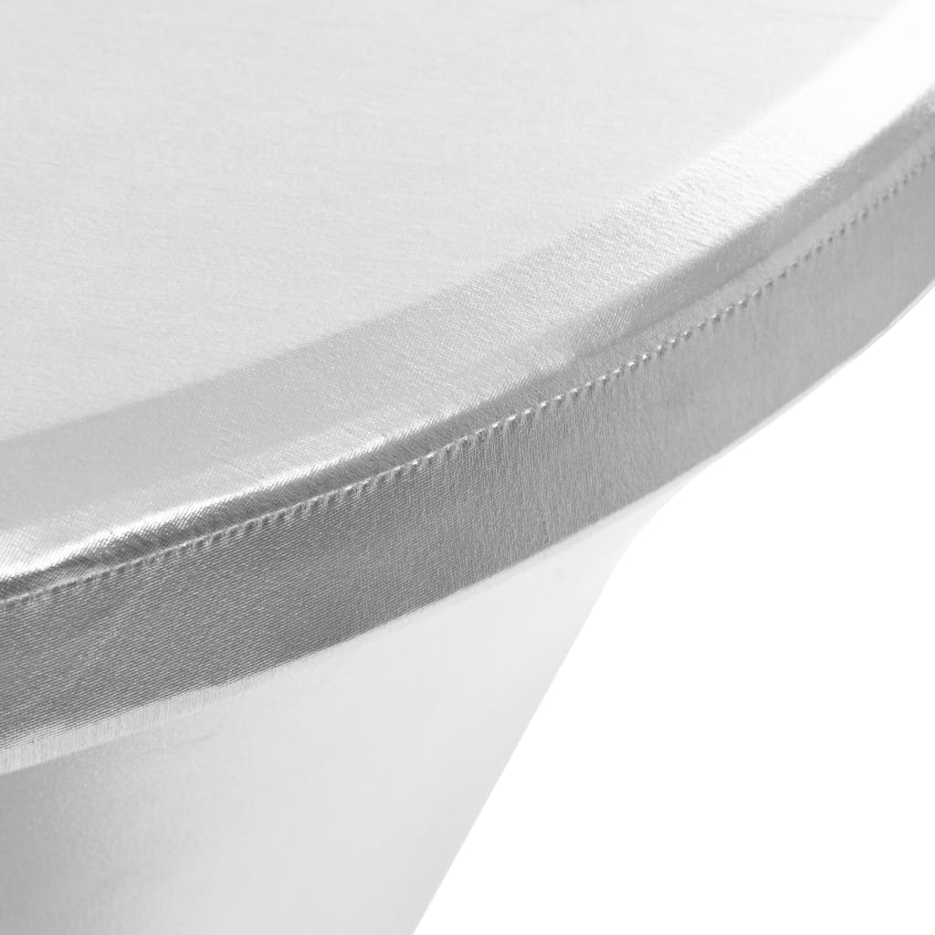 2 St Tafelhoezen Stretch 80 Cm Zilver