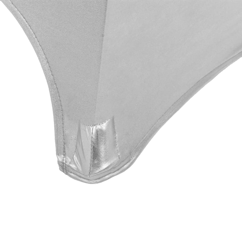 2 St Tafelhoezen Stretch 80 Cm Zilver