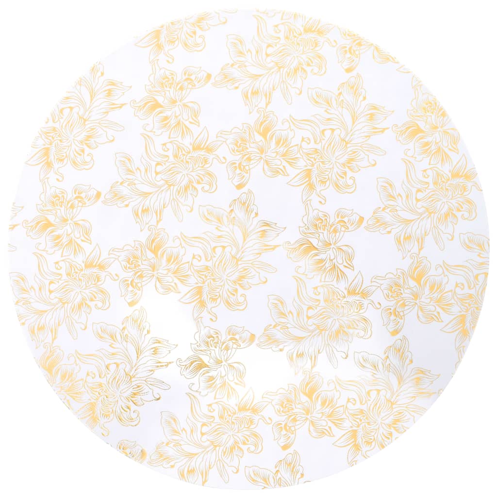 2 St Tafelhoezen Stretch 70 Cm Wit Met Gouden Opdruk
