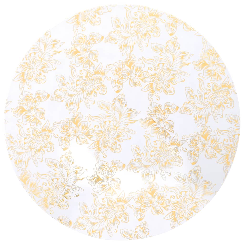 2 St Tafelhoezen Stretch 80 Cm Wit Met Gouden Opdruk