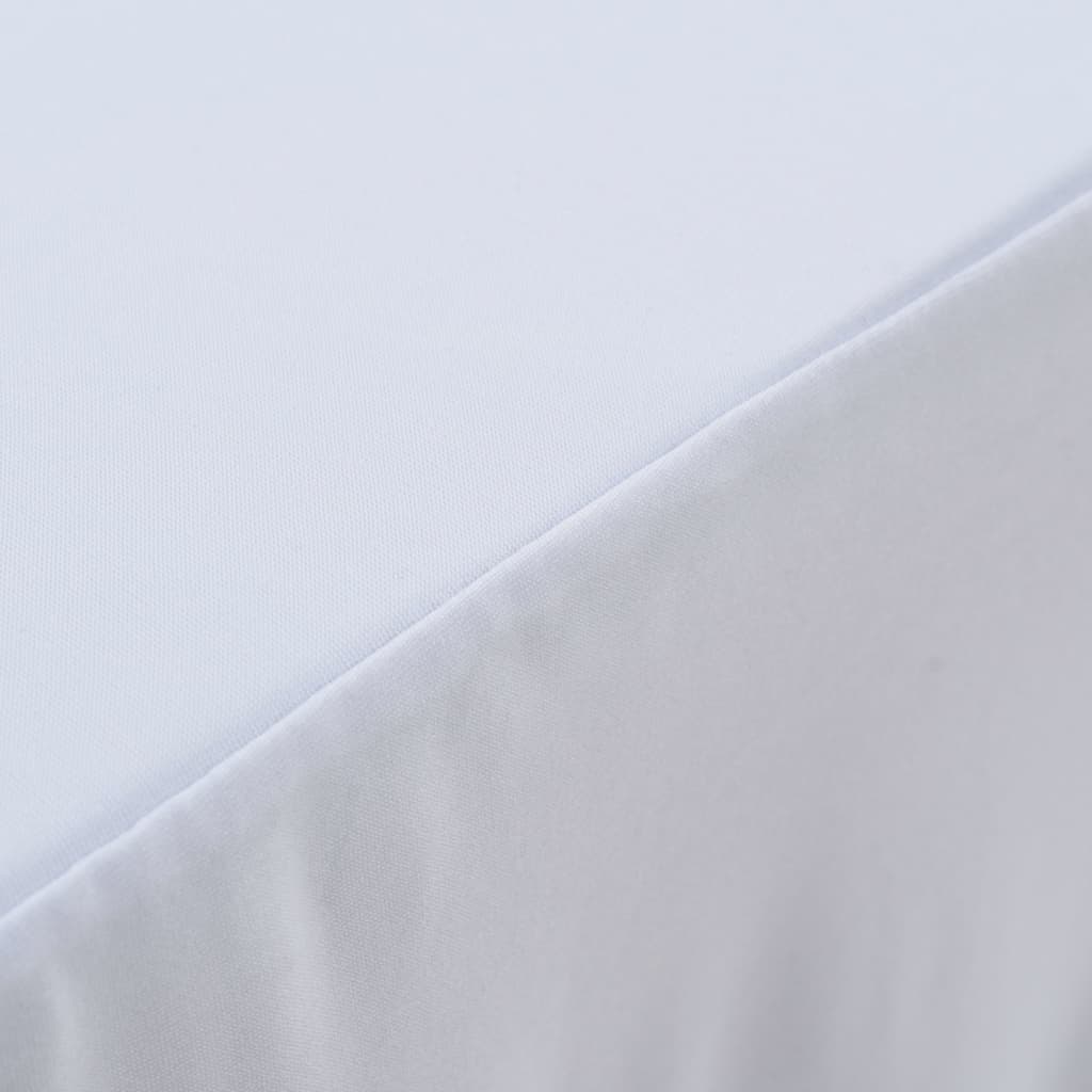 2 St Tafelhoezen Stretch Met Rok 120X60,5X74 Cm Wit