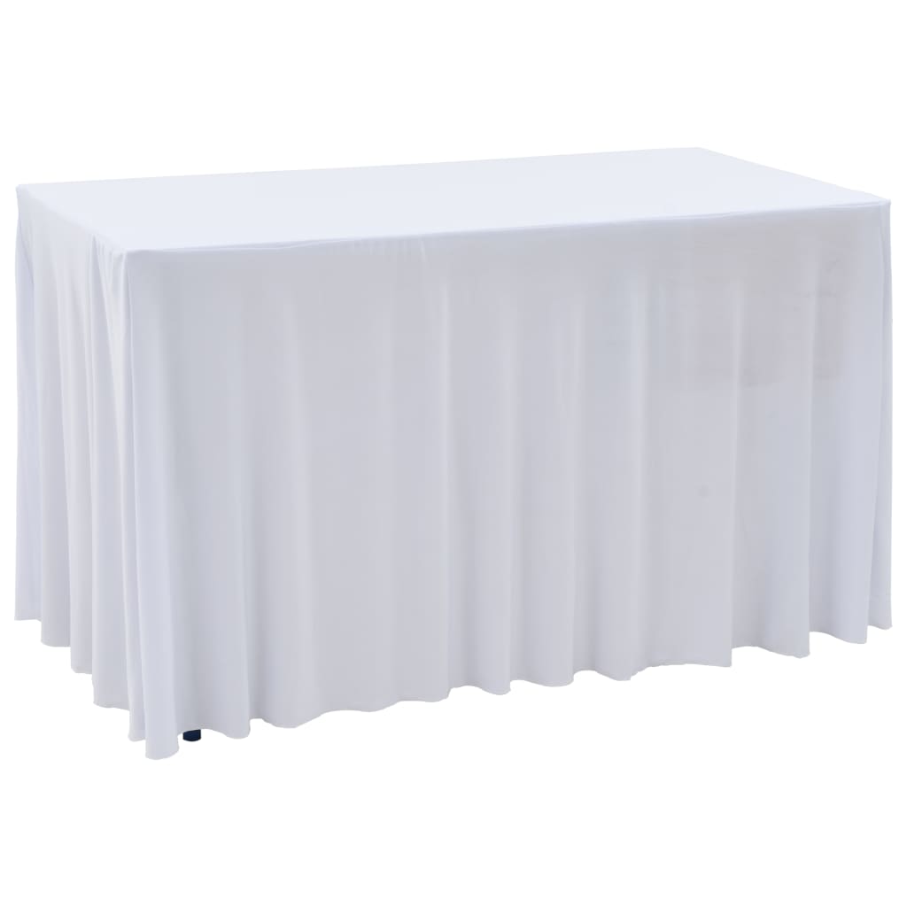 2 St Tafelhoezen Stretch Met Rok 243X76X74 Cm Wit