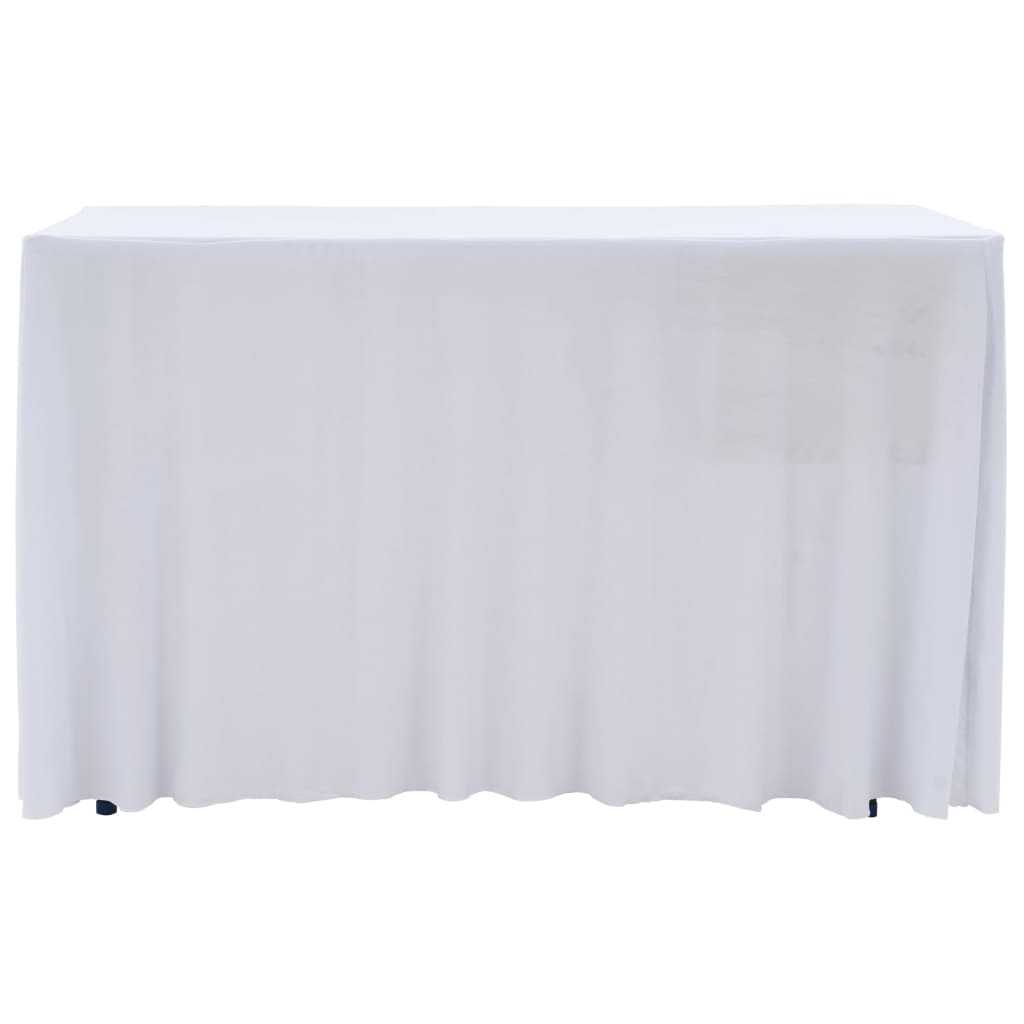 2 St Tafelhoezen Stretch Met Rok 243X76X74 Cm Wit