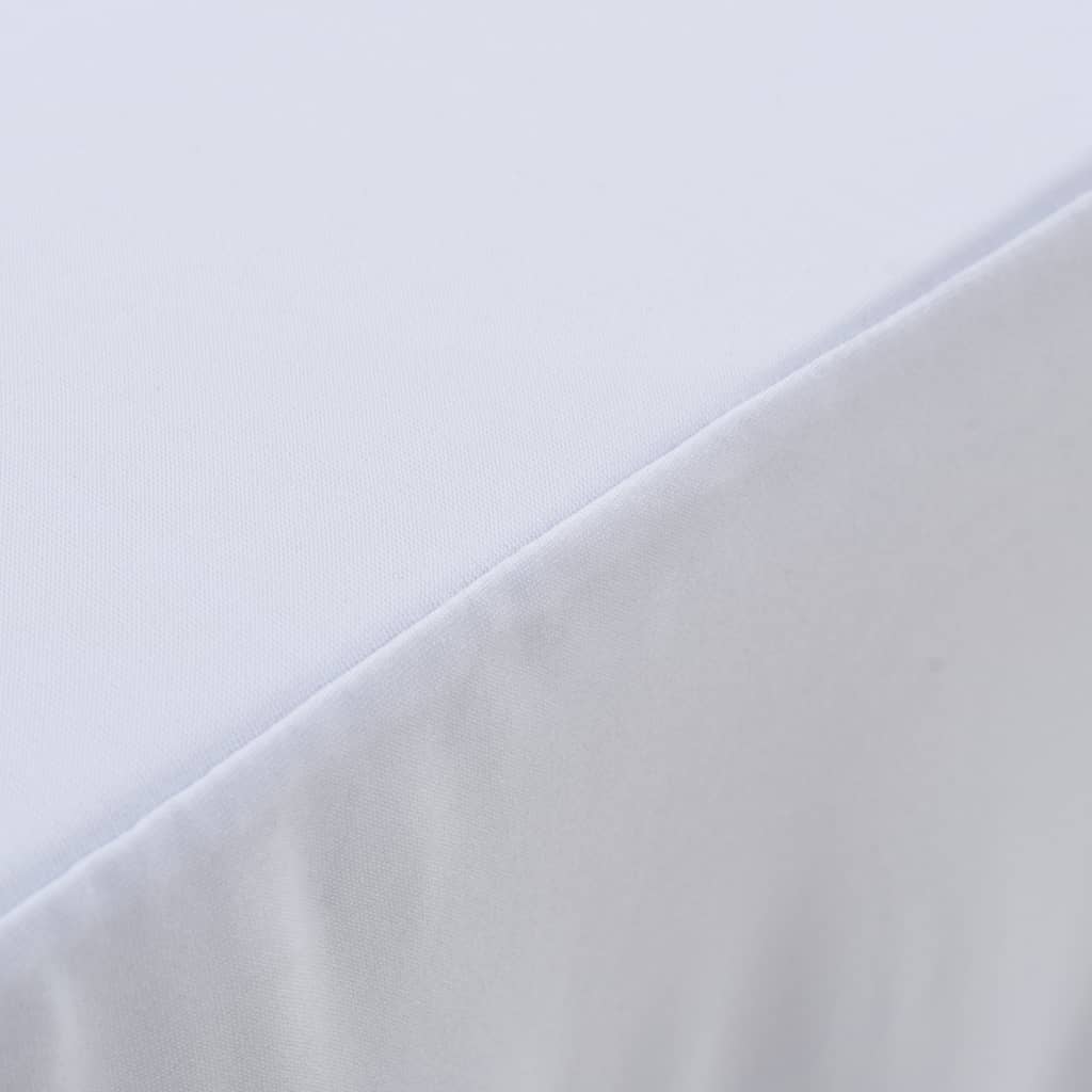 2 St Tafelhoezen Stretch Met Rok 243X76X74 Cm Wit