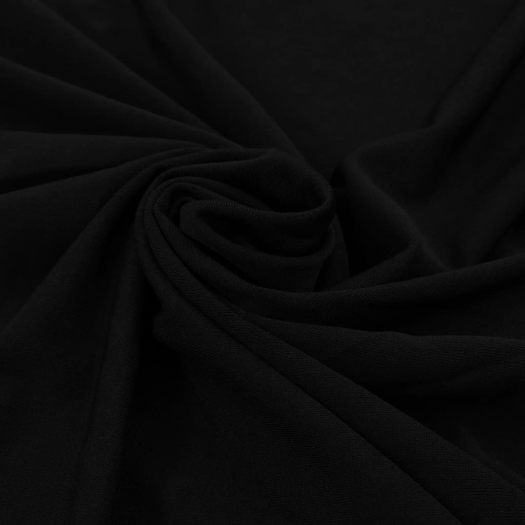2 St Tafelhoezen Stretch Met Rok 180X74 Cm Zwart