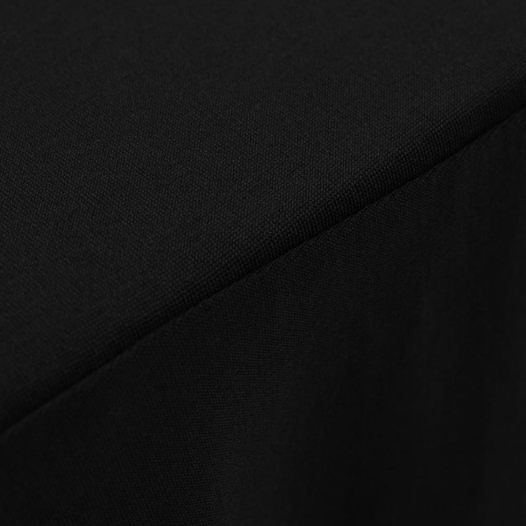 2 St Tafelhoezen Met Rok Stretch 183X76X74 Cm Zwart