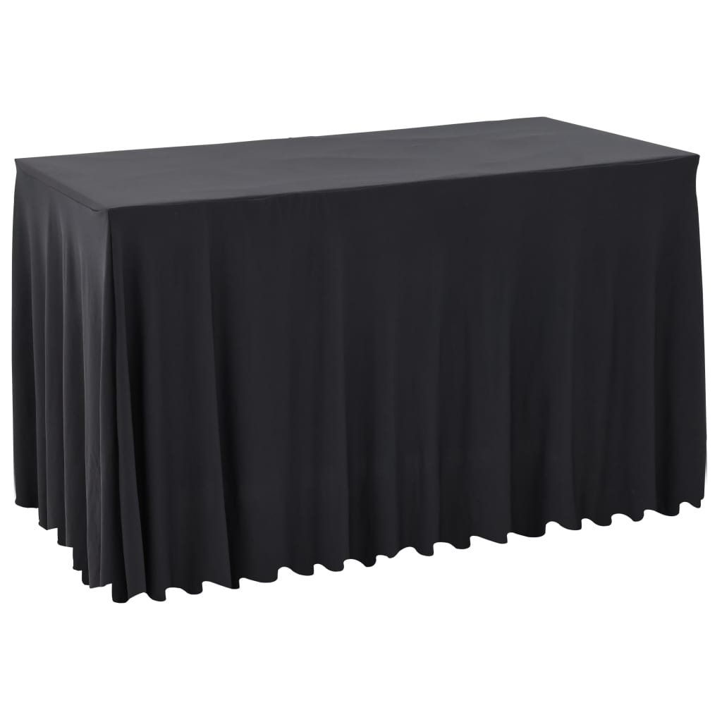 2 St Tafelhoezen Met Rok Stretch 120X60,5X74 Cm Antraciet