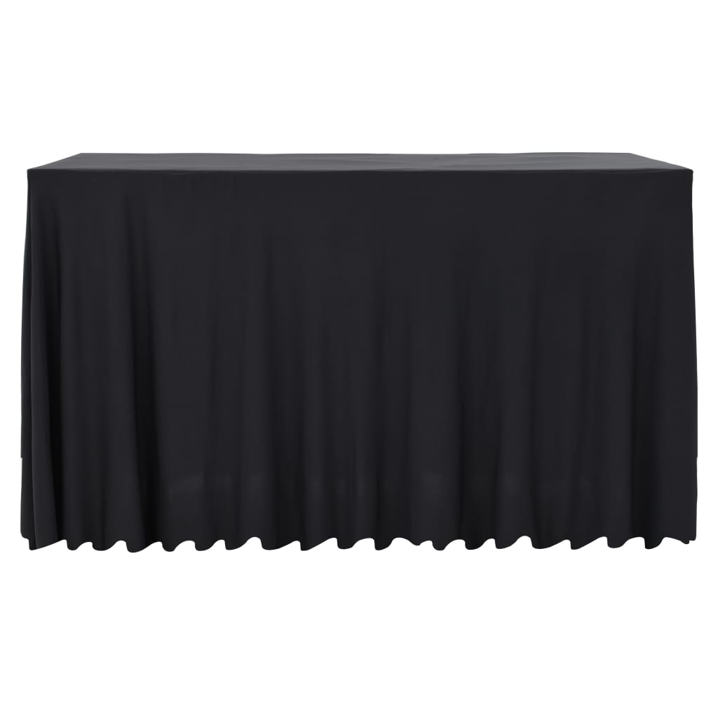 2 St Tafelhoezen Met Rok Stretch 243X76X74 Cm Antraciet