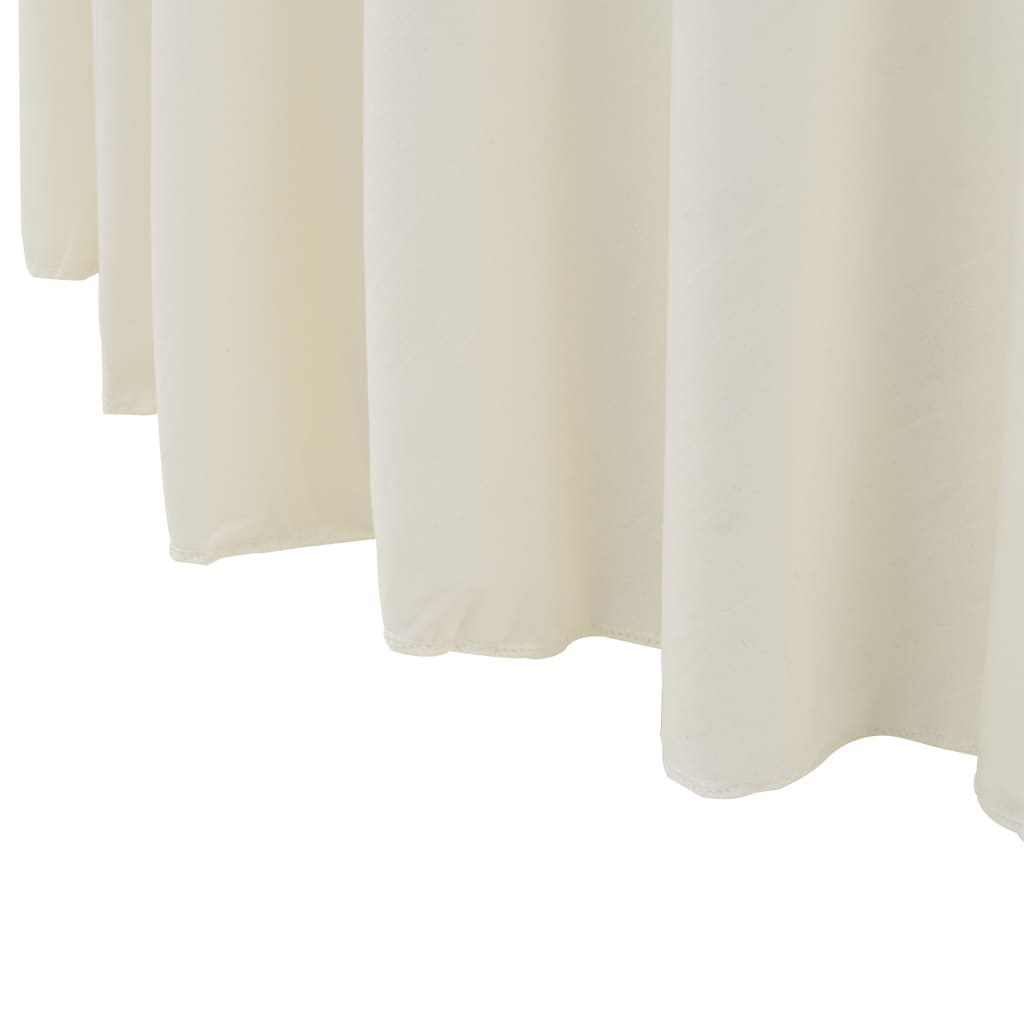 2 St Tafelhoezen Stretch Met Rok 120X74 Cm Crème