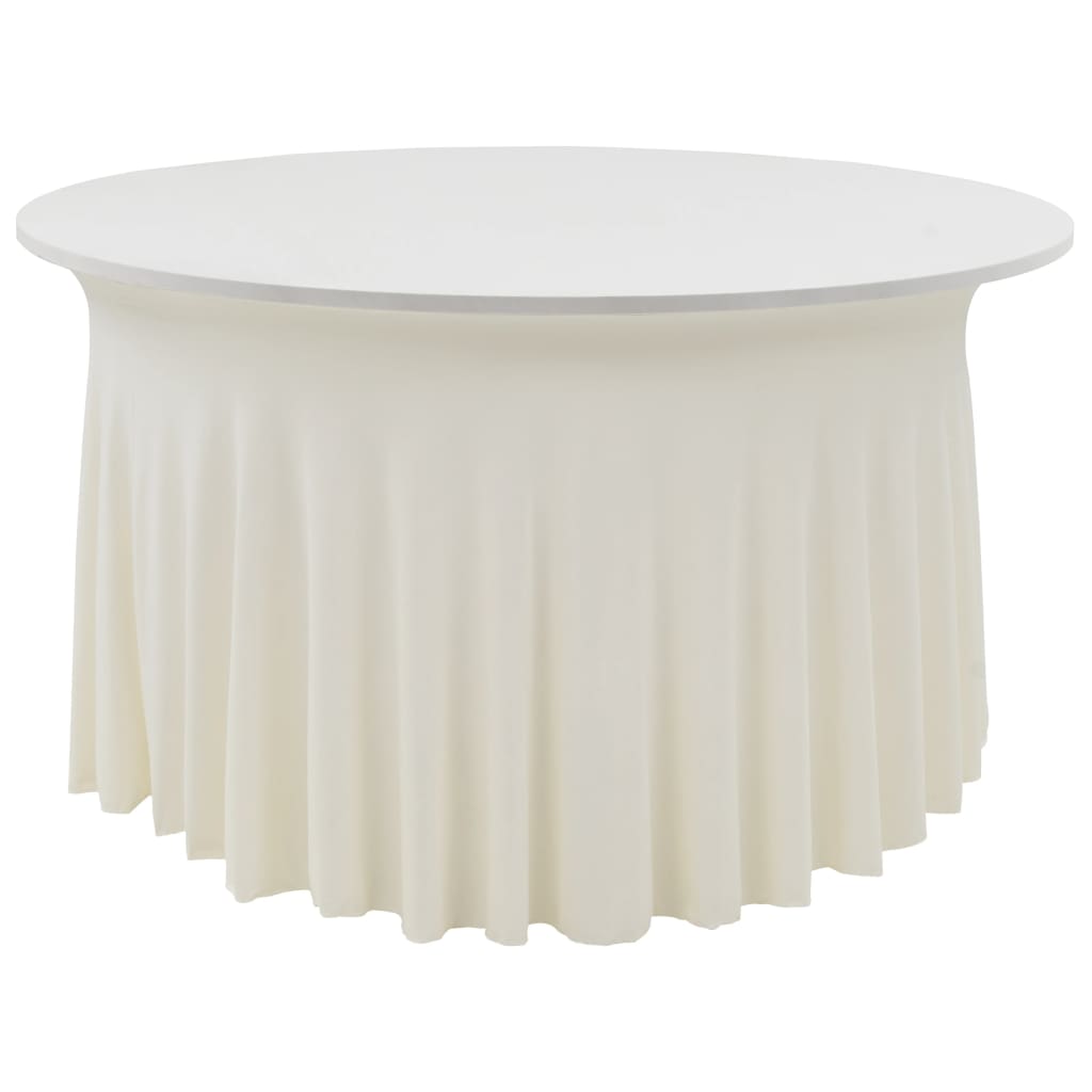 2 St Tafelhoezen Stretch Met Rok 150X74 Cm Crème