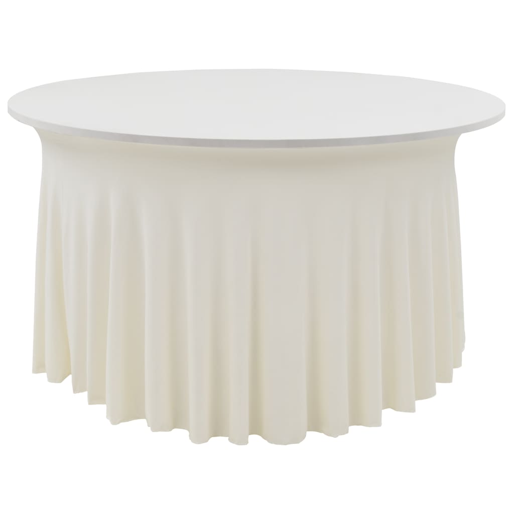 2 St Tafelhoezen Stretch Met Rok 180X74 Cm Crème