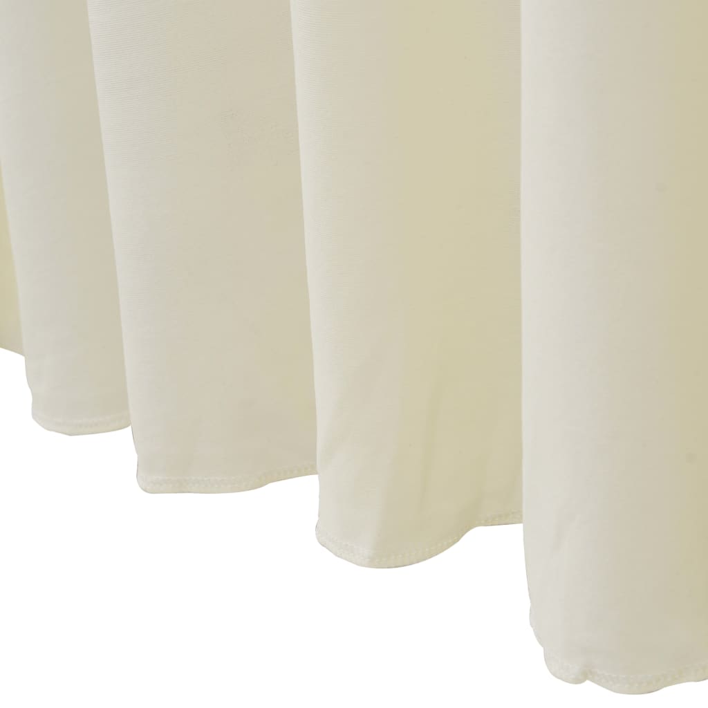 2 St Tafelhoezen Met Rok Stretch 243X76X74 Cm Crème