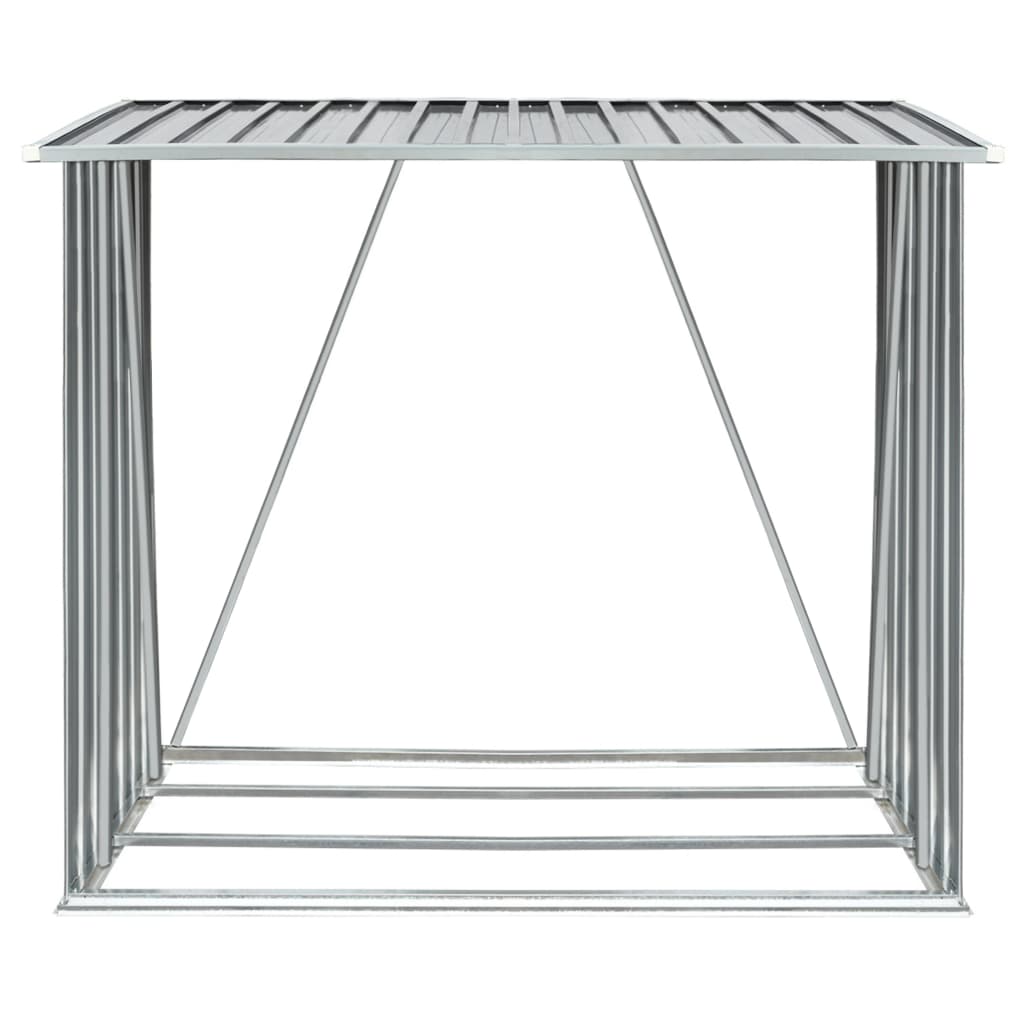 Haardhoutschuur 163X83X154 Cm Gegalvaniseerd Staal Grijs