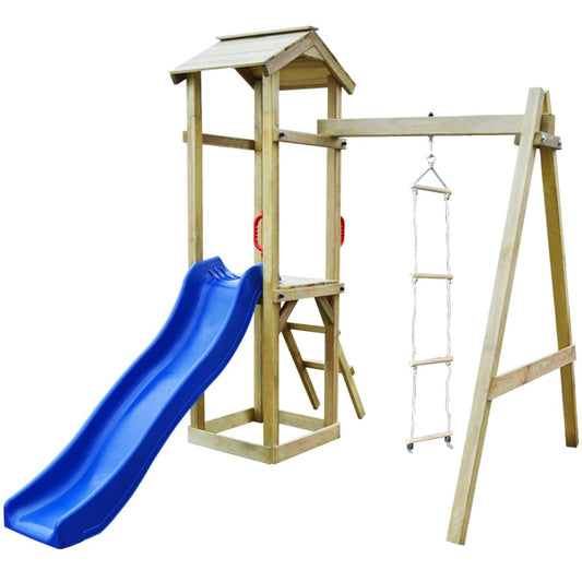 Speelhuis Met Glijbaan En Ladders 237X168X218 Cm Hout