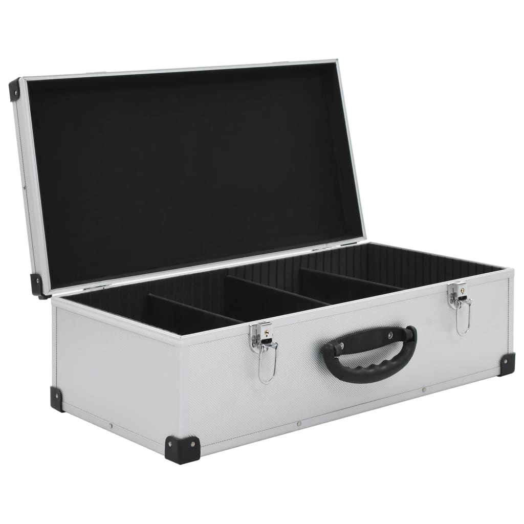 Cd-Koffer Voor 80 Cd's Aluminium Abs Zilverkleurig