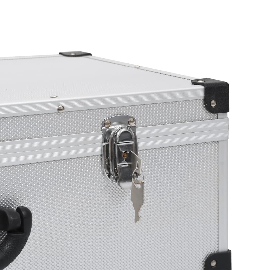 Cd-Koffer Voor 80 Cd's Aluminium Abs Zilverkleurig