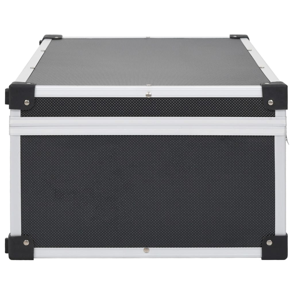 Cd-Koffer Voor 80 Cd's Aluminium Abs Zwart