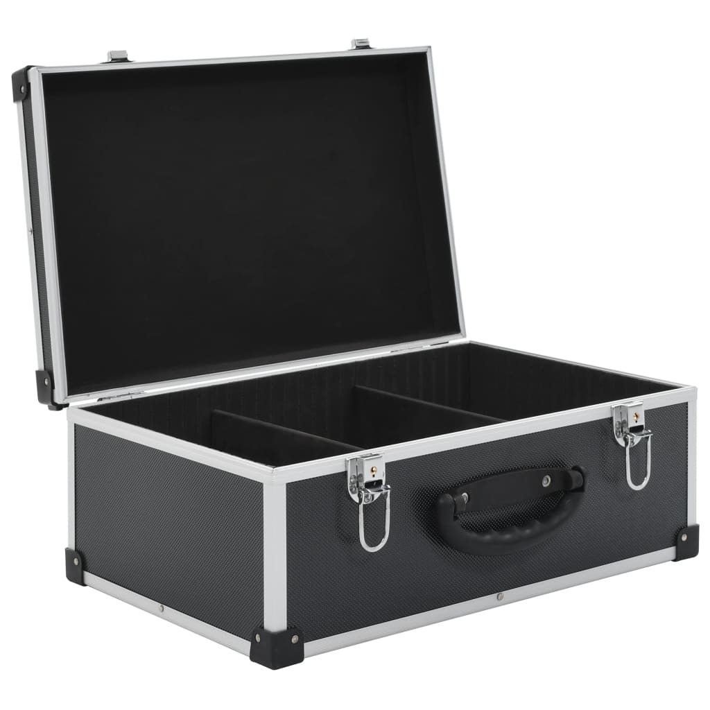 Cd-Koffer Voor 60 Cd's Aluminium Abs Zwart