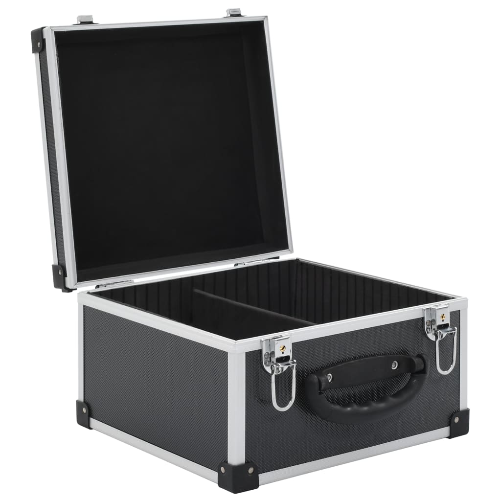 Cd-Koffer Voor 40 Cd's Aluminium Abs Zwart