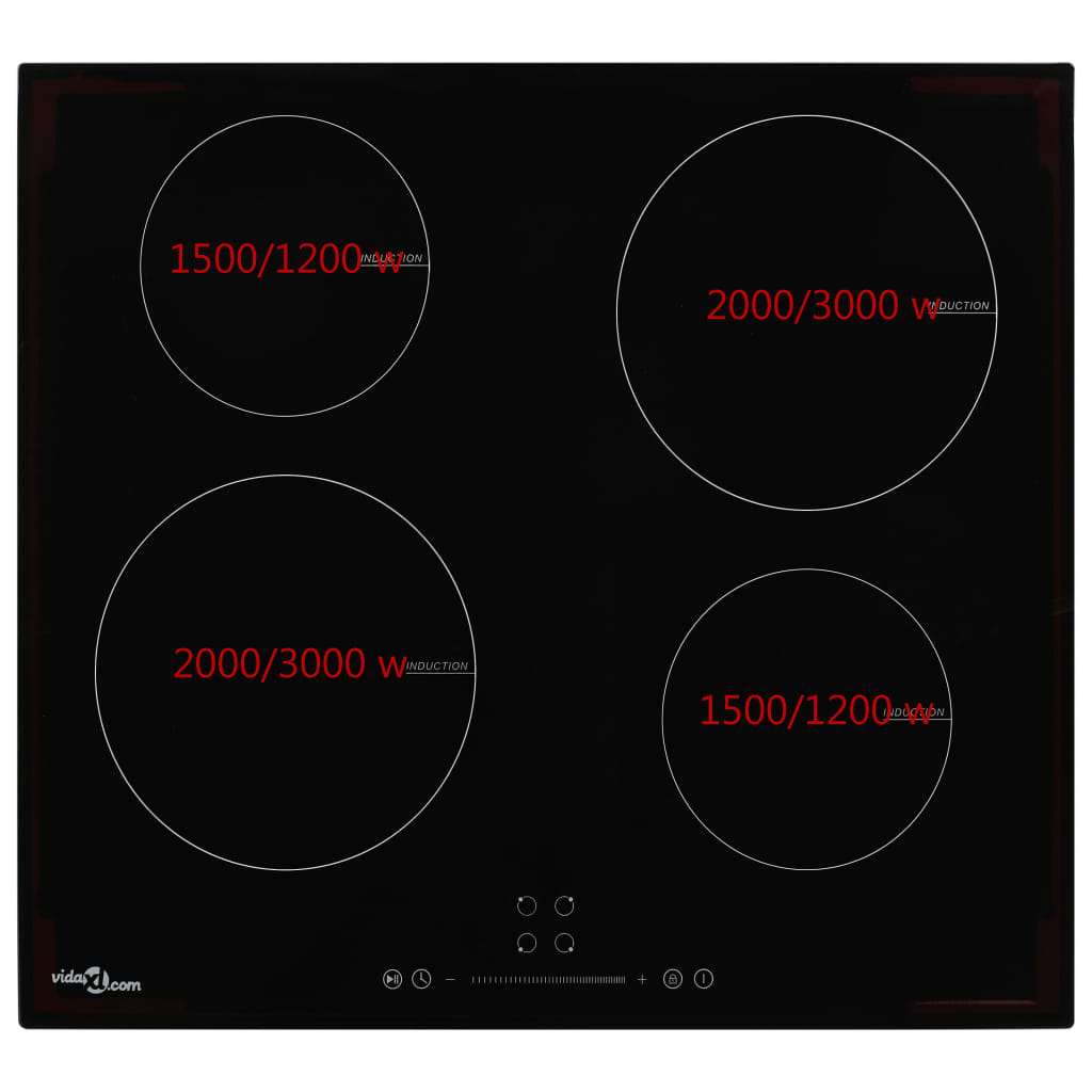 Inductiekookplaat Met 4 Kookzones Aanraakbediening 7000 W Glas