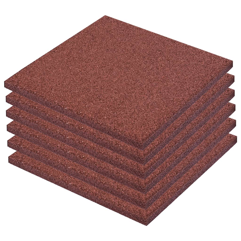 Valtegel 6 St 50X50X3 Cm Rubber Rood