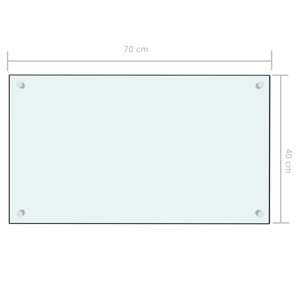 Spatscherm Keuken 70X40 Cm Gehard Glas Wit