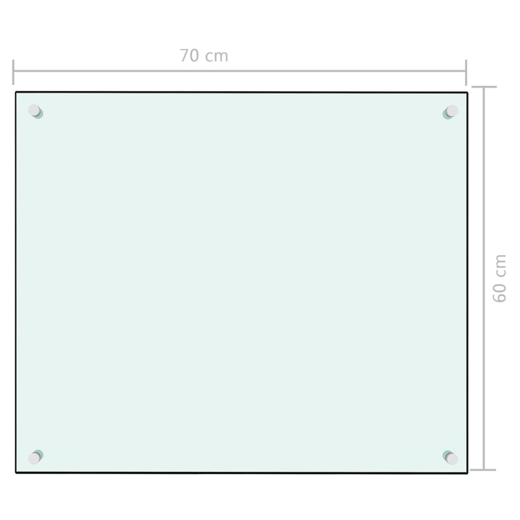 Spatscherm Keuken 70X60 Cm Gehard Glas Wit