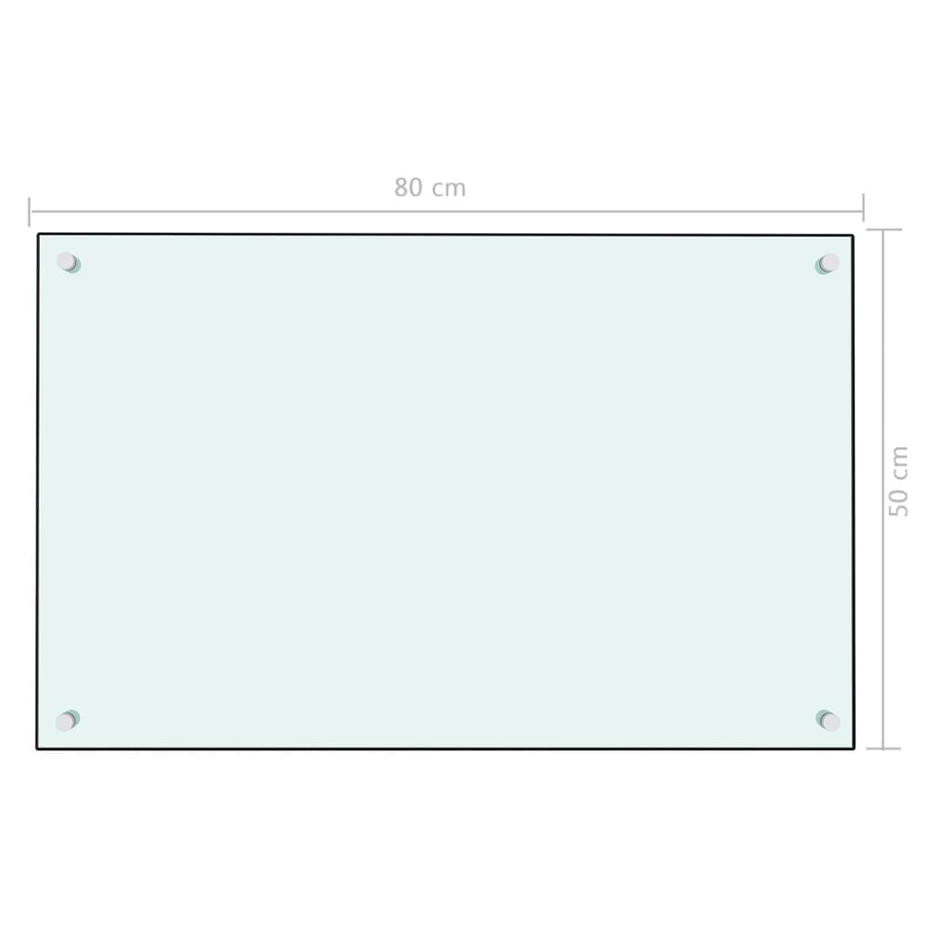 Spatscherm Keuken 80X50 Cm Gehard Glas Wit