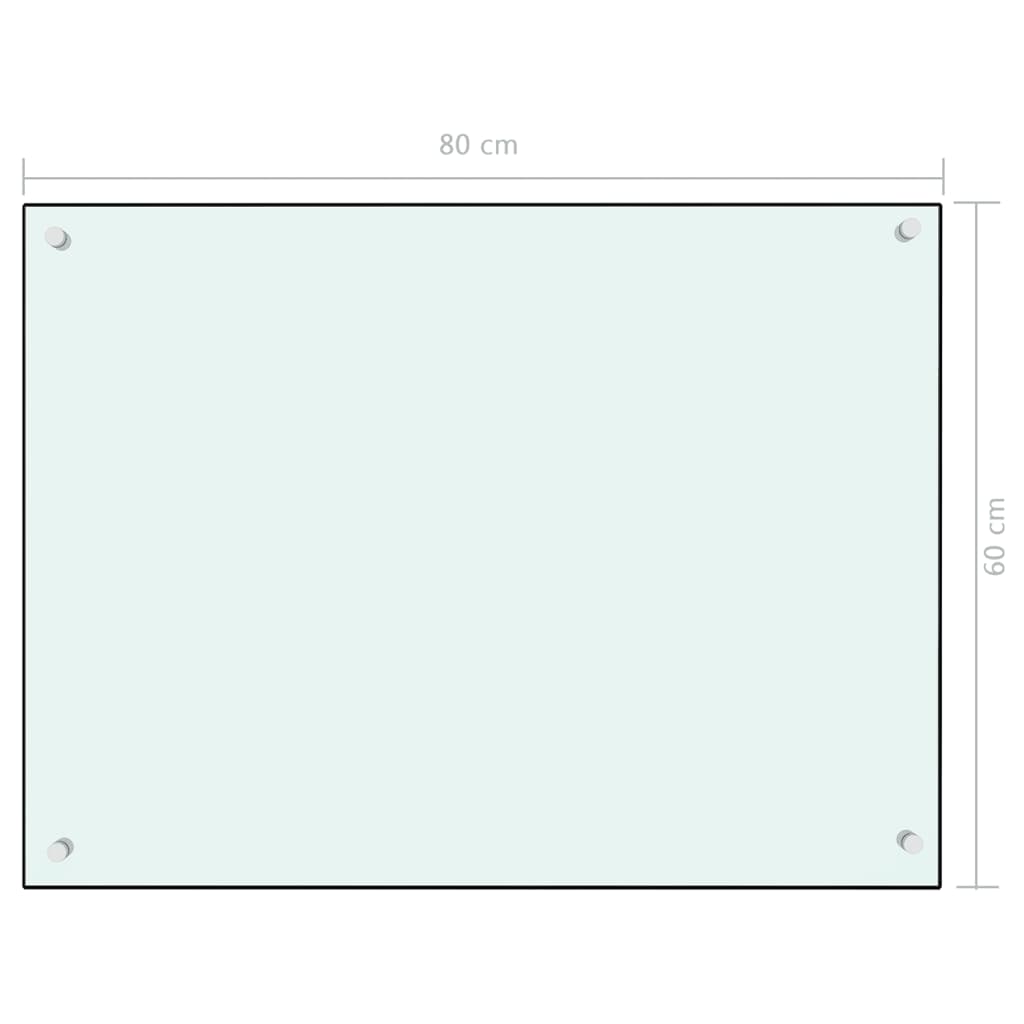 Spatscherm Keuken 80X60 Cm Gehard Glas Wit