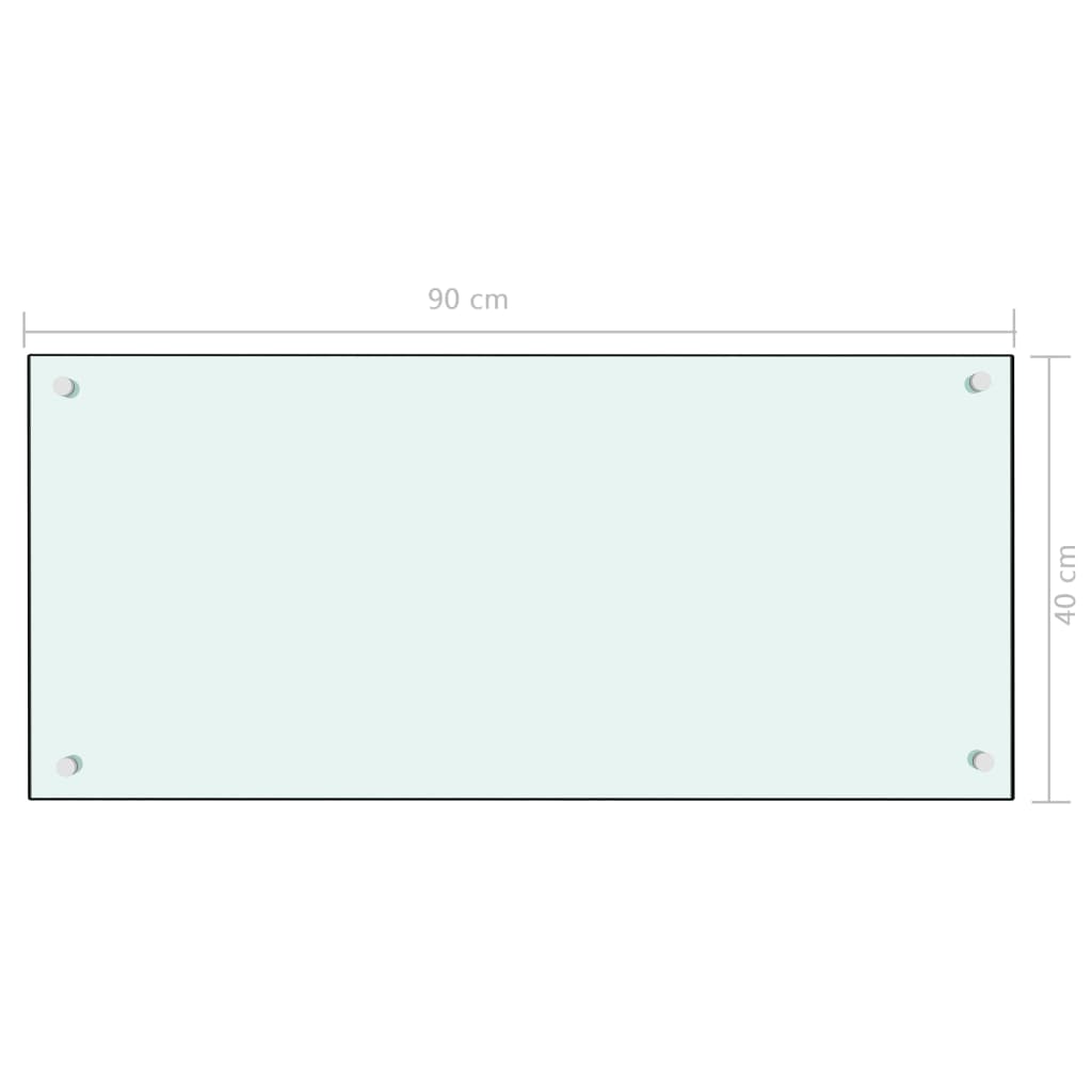 Spatscherm Keuken 90X40 Cm Gehard Glas Wit