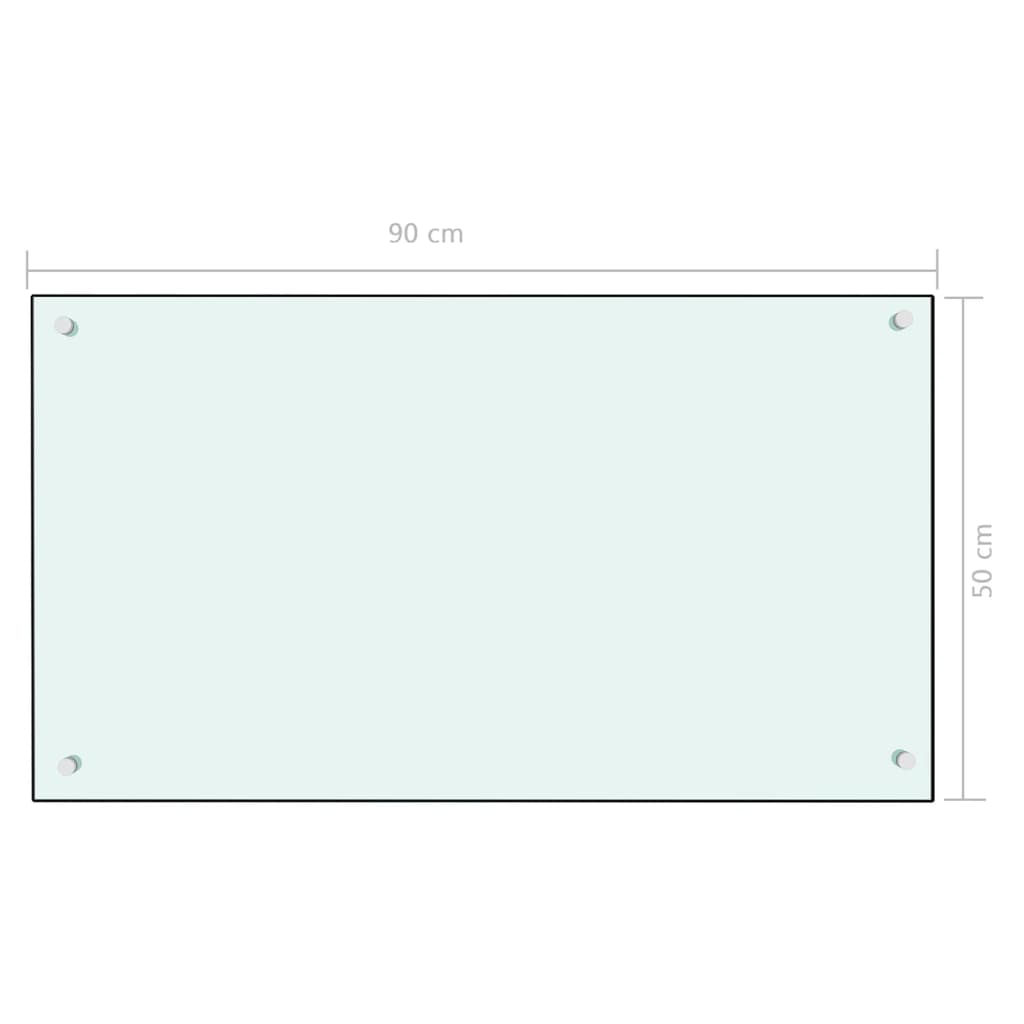 Spatscherm Keuken 90X50 Cm Gehard Glas Wit