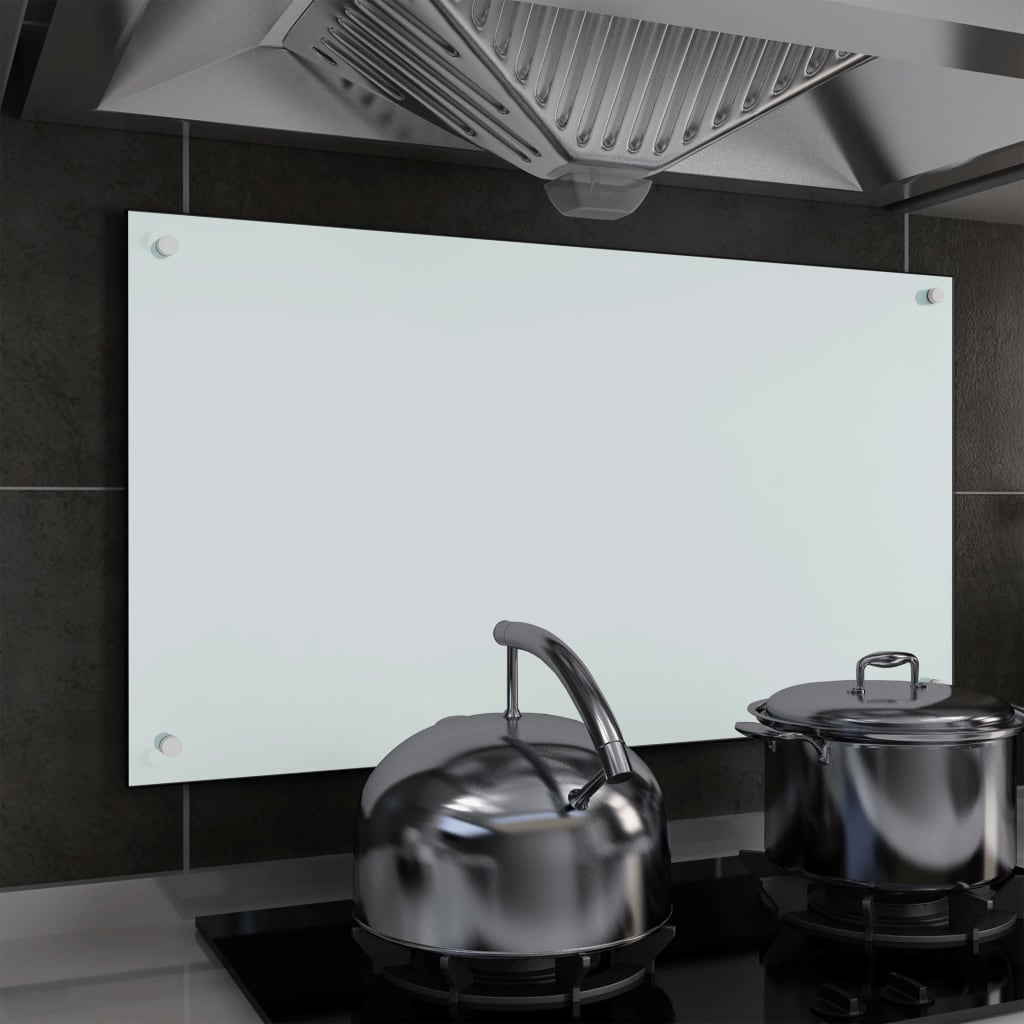 Spatscherm Keuken 90X50 Cm Gehard Glas Wit